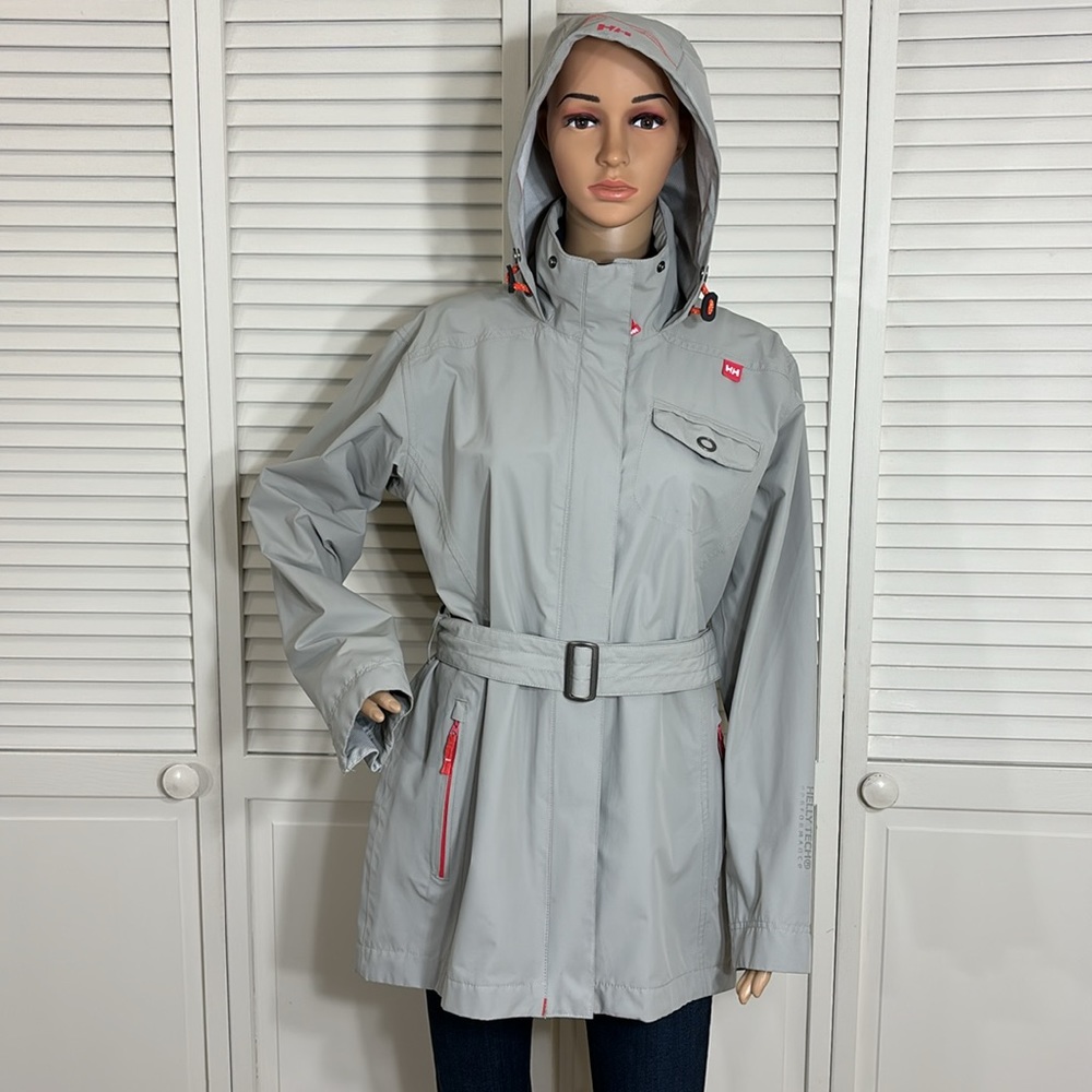 Helly Hansen Waterproof Breathable Hooded Long Rain Jacket Large